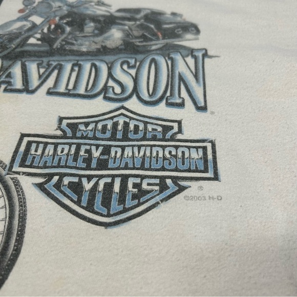 Harley Davidson Shirt Mens Large 100 Years of Harley Bicycle Motorcycle Y2K - Picture 3 of 11